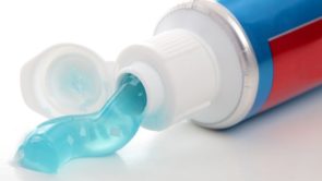 Toothpaste with breath strips